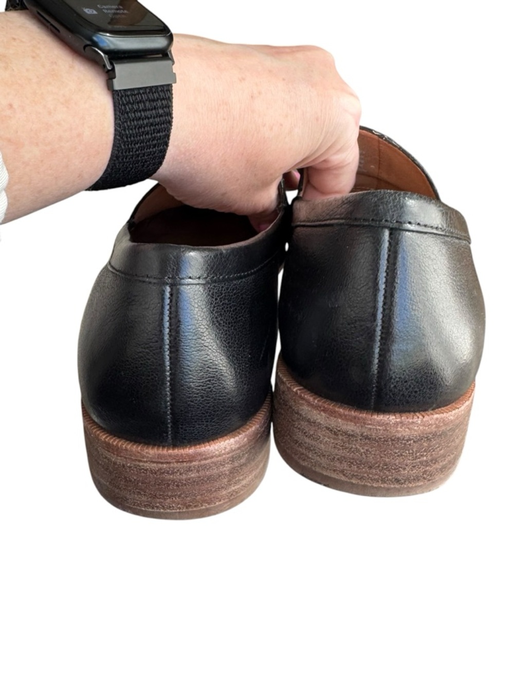 Madewell - Black Leather Slip On Loafers Sz 8 - Picture 6 of 11
